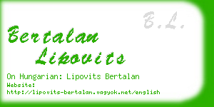 bertalan lipovits business card